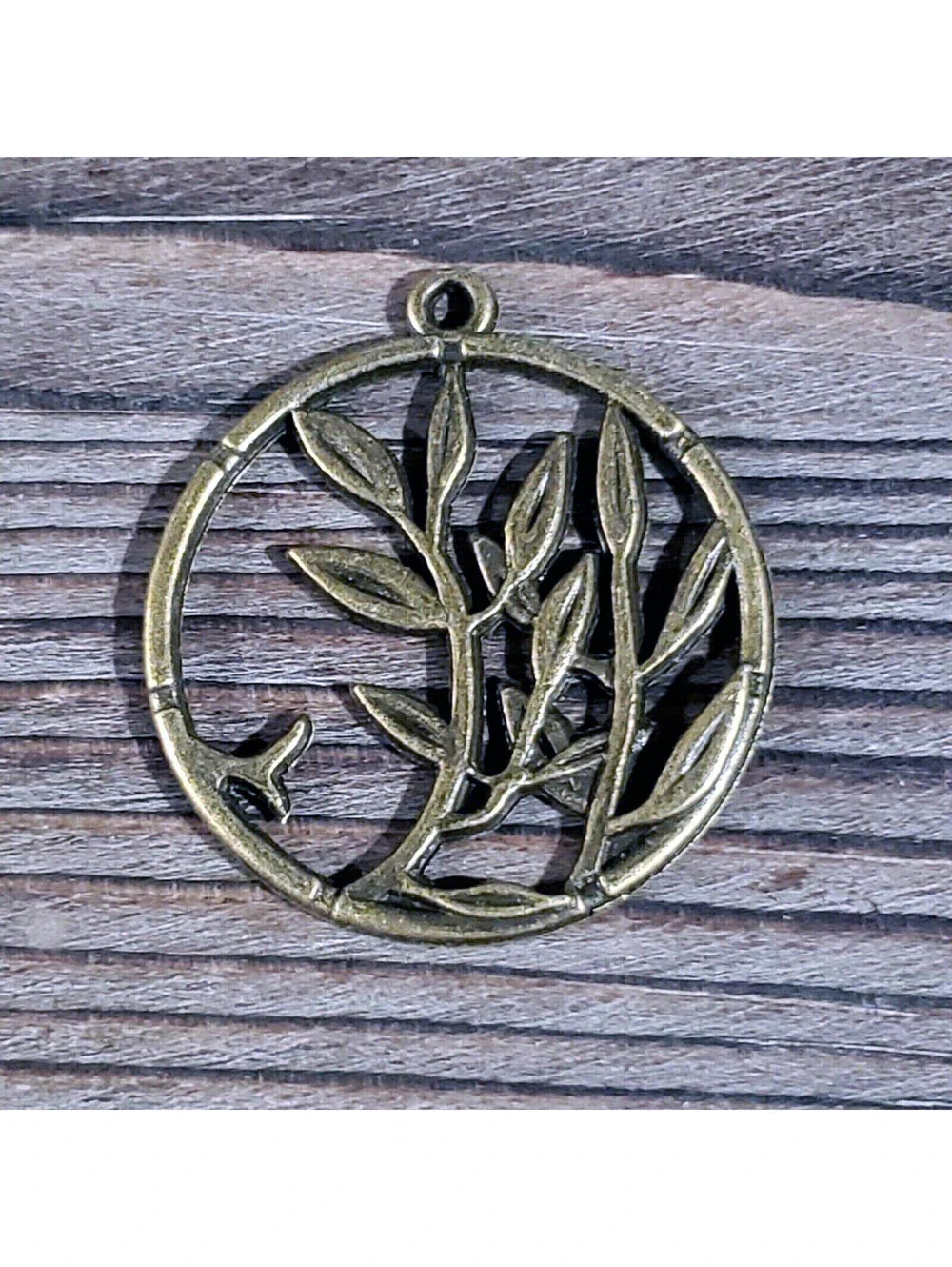 Vintage Art Deco Antique Brass Tree Branches and Leaves Pendants 2 pcs